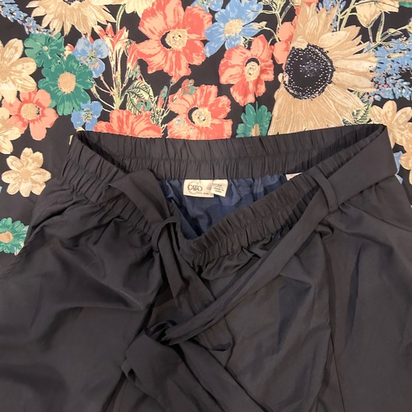 Cato Black Floral A-Line Skirt - Picture 2 of 3